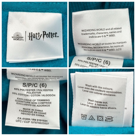 MAD Engine Harry Potter Wizarding World NWT Teal Slytherin Hoodie, Small (6) - Picture 16 of 16
